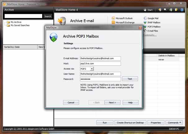 Back up Web E-Mail account Picture 4