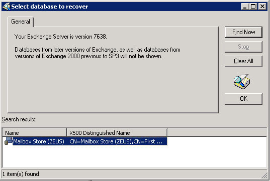 Backup and Restore Exchange 2003 with Recovery Storage Group Picture 3