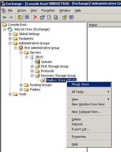 Backup and Restore Exchange 2003 with Recovery Storage Group Picture 7
