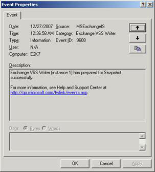 Backup for Exchange Server with DPM 2007 - Part 3: Backup process Picture 8