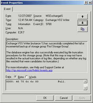 Backup for Exchange Server with DPM 2007 - Part 3: Backup process Picture 9