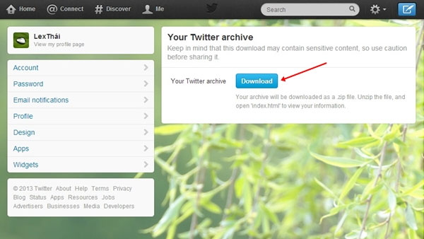 Backup personal data on Facebook, Twitter and Google+ Picture 11