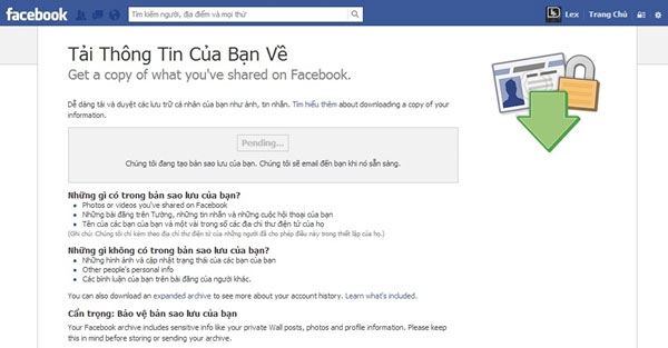 Backup personal data on Facebook, Twitter and Google+ Picture 5