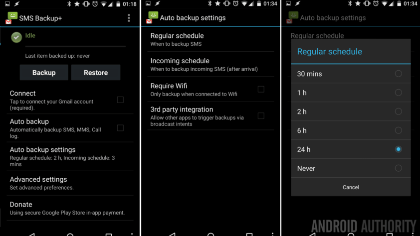 Backup SMS, MMS and call logs automatically on Android device Picture 5