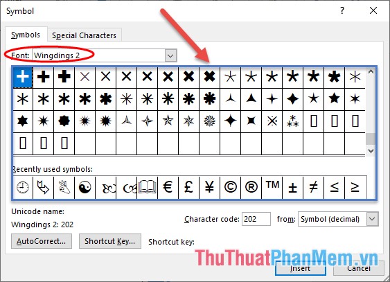 Рисунок 6: Шаблоны красивых символов в Word, Особенно красивые символы в Word