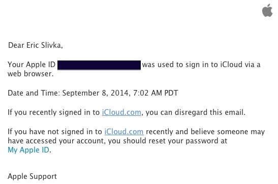 Before the launch of iPhone 6, Apple began sending iCloud alerts Picture 1