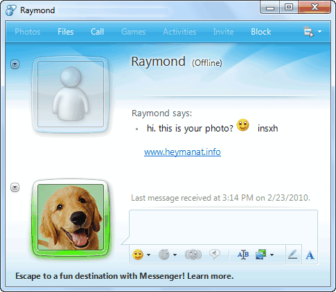 Beware of MSN virus' hi. this is your photo? ' Picture 1