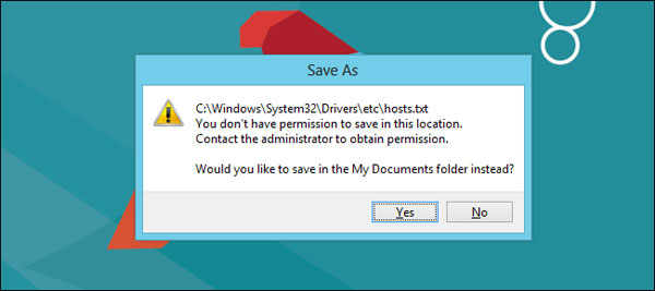 Block the website by hosts files on Windows 8 Picture 6