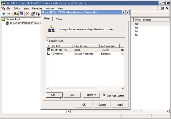 Block web browser with IPSec Picture 33