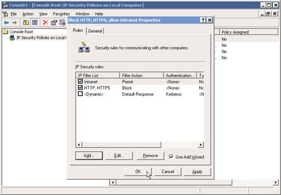 Block web browser with IPSec Picture 36