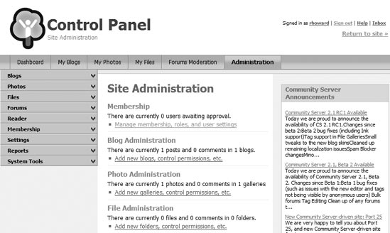 Build an online community with the Community Server Picture 2