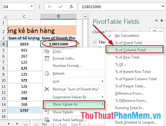 Calculate data in a PivotTable in Excel Picture 6
