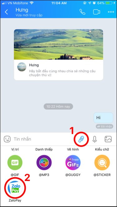 Can just chat Zalo just transfer money Picture 1