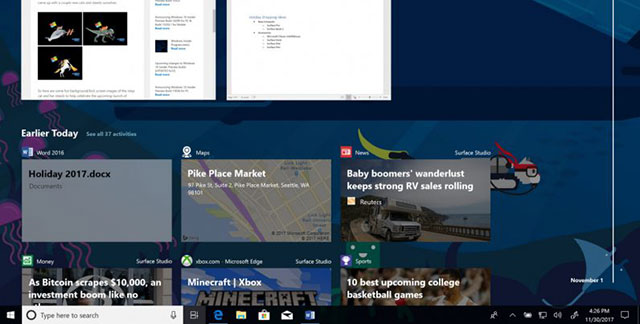 Can try the Timeline feature on Windows 10 right now Picture 2
