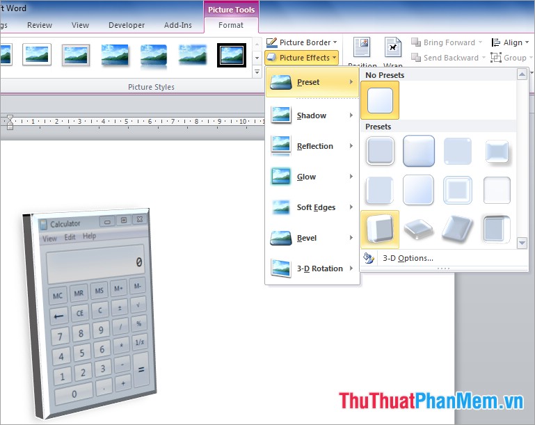 Capture and edit images in Word Picture 6