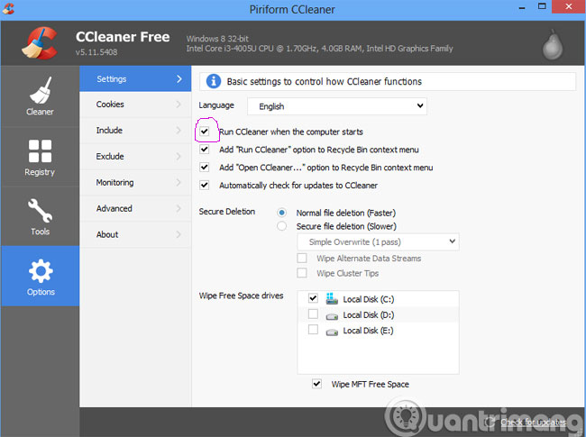 CCleaner setup starts the same system Picture 2