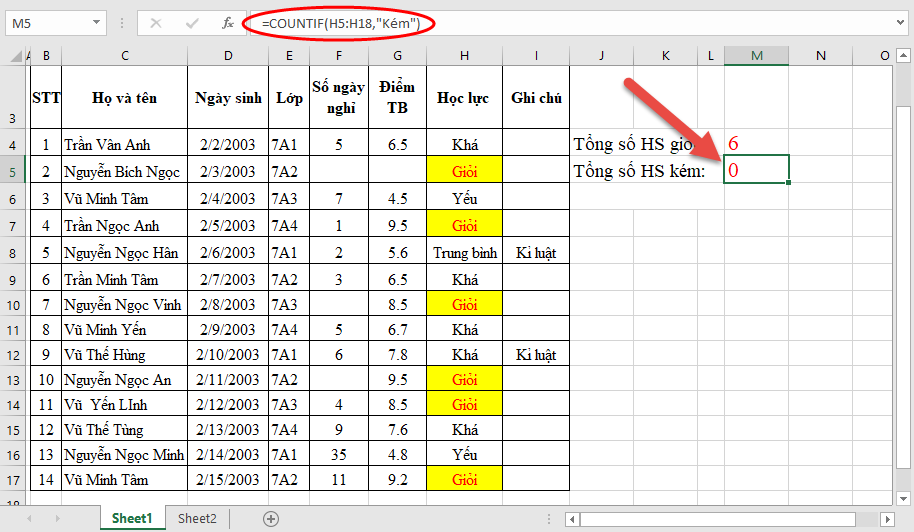 Cell counting function with data in Excel - Enclose example Picture 10