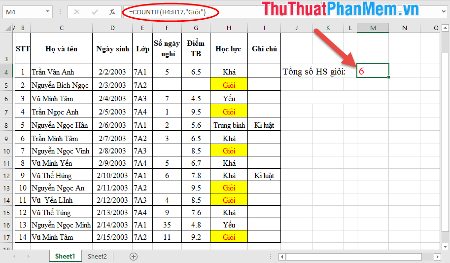 Cell counting function with data in Excel - Enclose example Picture 9