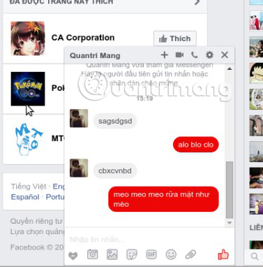 Change Facebook interface with 5 widgets on Chrome Picture 3