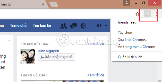 Change Facebook interface with 5 widgets on Chrome Picture 6