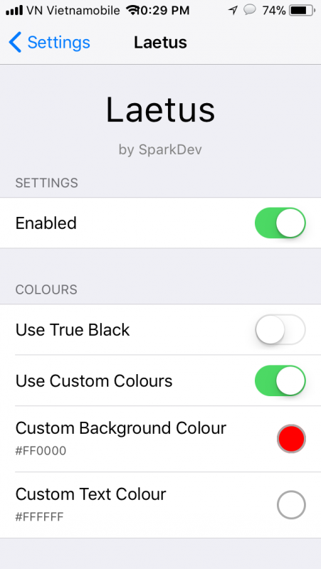Change keyboard color with Laetus - Tweak on iOS 11 Picture 5