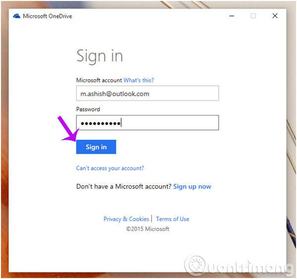 Change the account and default storage folder of OneDrive on Windows 10 Picture 4