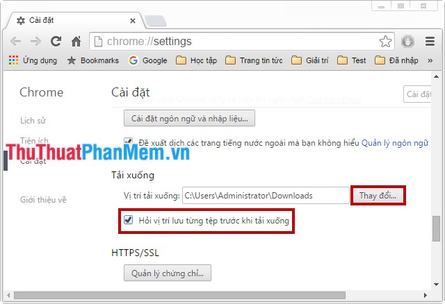 Change the default Download folder on Internet Explorer, Chrome, Firefox Picture 6