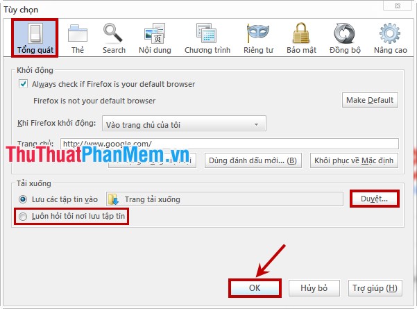 Change the default Download folder on Internet Explorer, Chrome, Firefox Picture 8