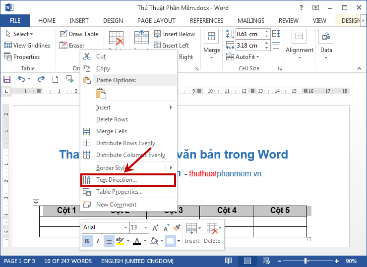 change the language direction of text in office for mac