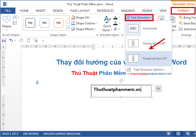 change the language direction of text in office for mac