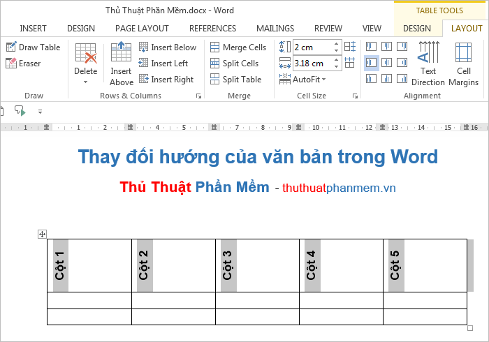 Change the direction of text in Word Picture 8