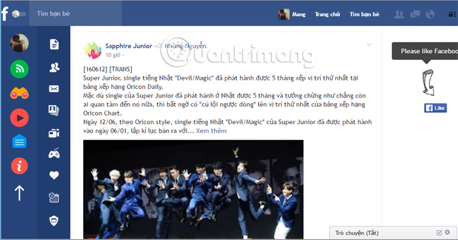 Change the flat Facebook interface with Flatbook Picture 4
