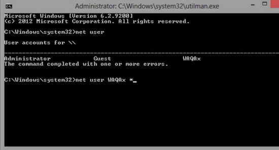 Change the forgotten password on Windows 8 Picture 8
