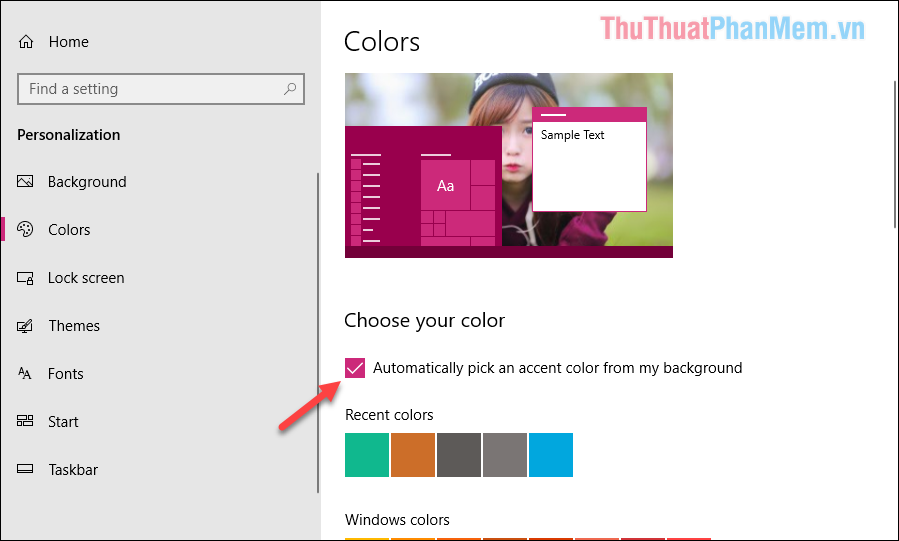 Change the taskbar color in Windows 10 Picture 6