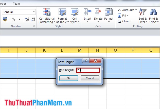 Change the width of columns and the height of rows in Excel Picture 13