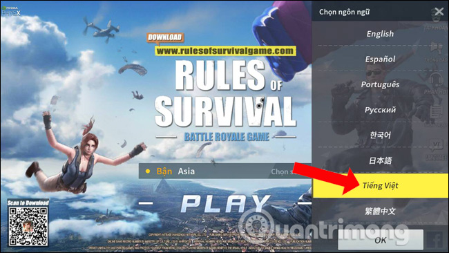 Changing the language of Rules of Survival to Vietnamese Picture 2