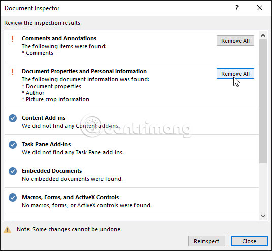 Check and protect presentations in PowerPoint 2016 Picture 3