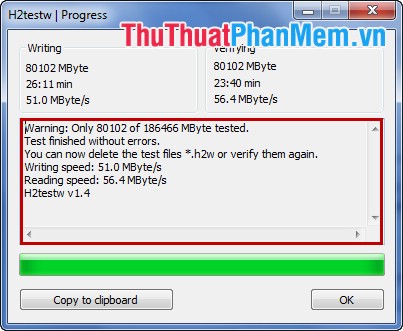 Check hard drive for errors with H2testw Picture 8