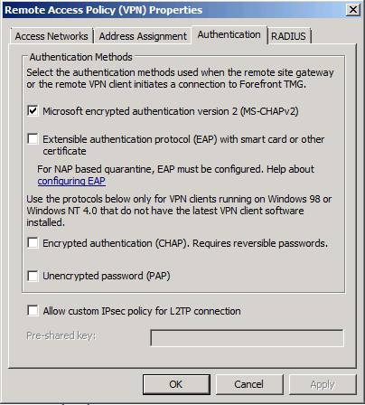 Check the TMG 2010 virtual private network server - Part 1: Overview of VPN configuration Picture 19