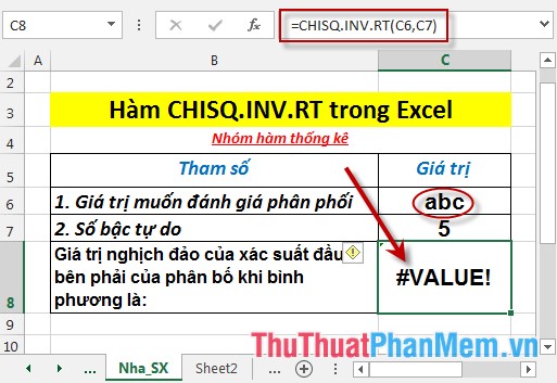 CHISQ.INV.RT function - The function returns the inverse of the right end probability of the distribution when squared in Excel Picture 5