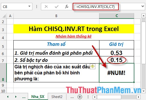CHISQ.INV.RT function - The function returns the inverse of the right end probability of the distribution when squared in Excel Picture 6