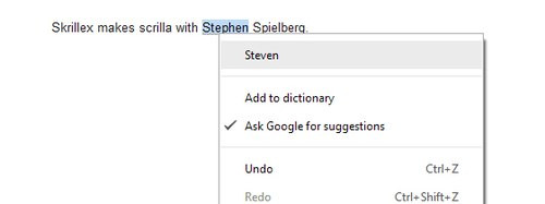 Chrome 26 beta improves spelling control Picture 1