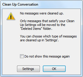 Clean folders and emails on Outlook 2010 Picture 7
