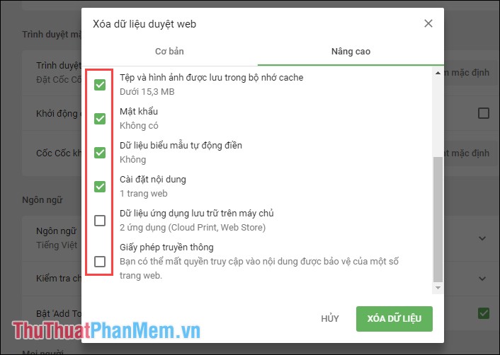 Clear history of Coc Coc thoroughly Picture 2