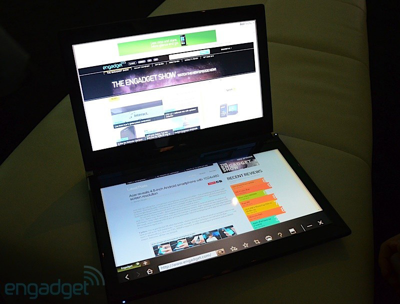 Close up of Acer Iconia two-screen laptop Picture 30