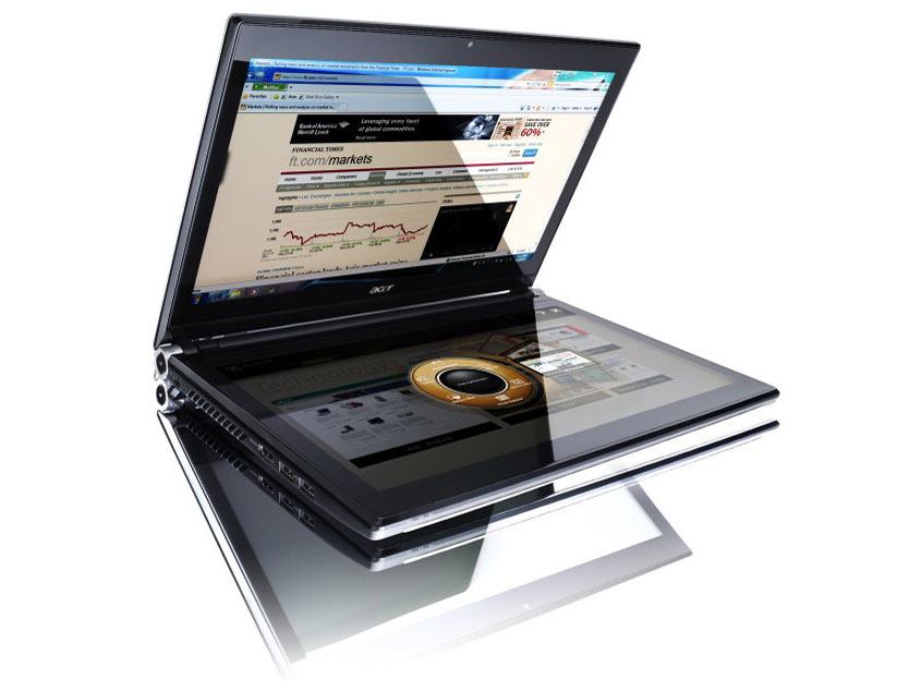 Close up of Acer Iconia two-screen laptop Picture 6