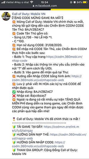 Code Call Of Duty Mobile VN and how to enter Picture 1