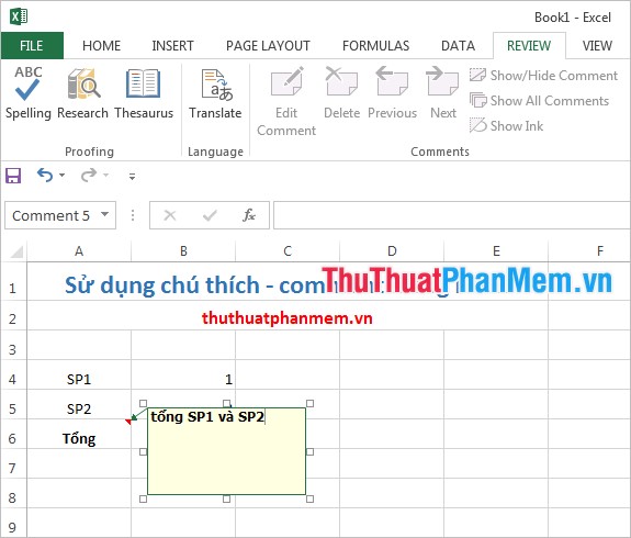 Comments in Excel - Create comments in Excel Picture 4