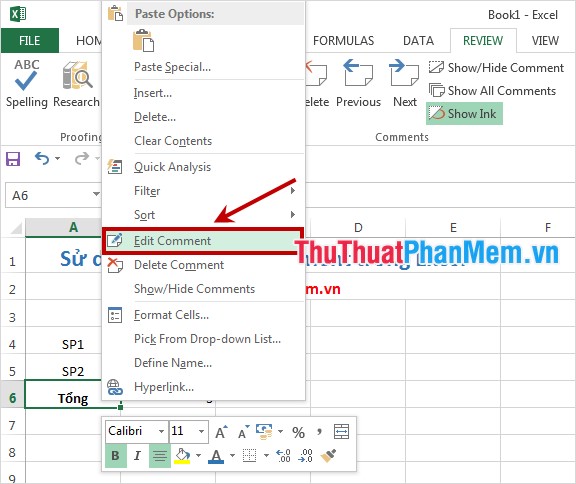 Comments in Excel - Create comments in Excel Picture 6