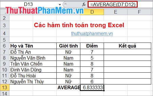 Common calculation functions in Excel Picture 3